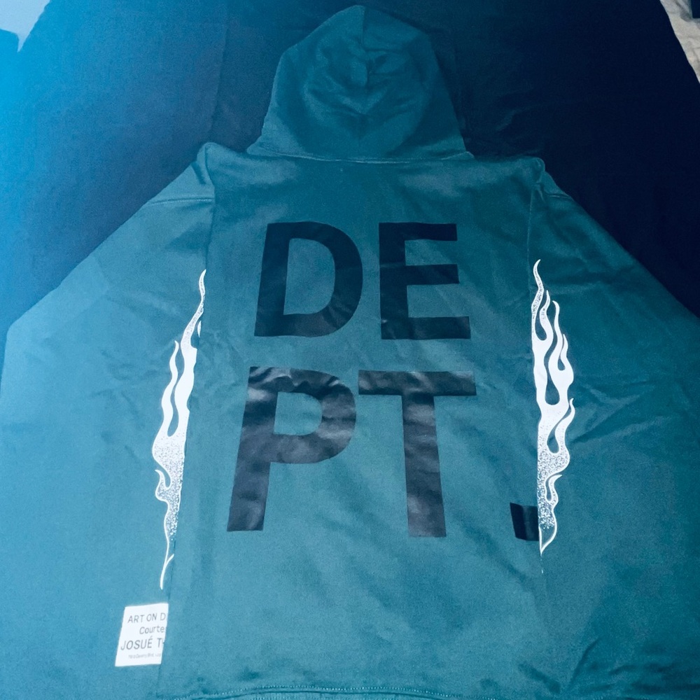 Gallery Dept Green Flames Hoodie Men’s Large
